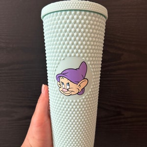 Dopey Cup, Snow White Dopey, 24 oz. Studded Tumbler, Studded Cup, Disney Cup, Starbucks Cup, Glow in the Dark, Disney Cups