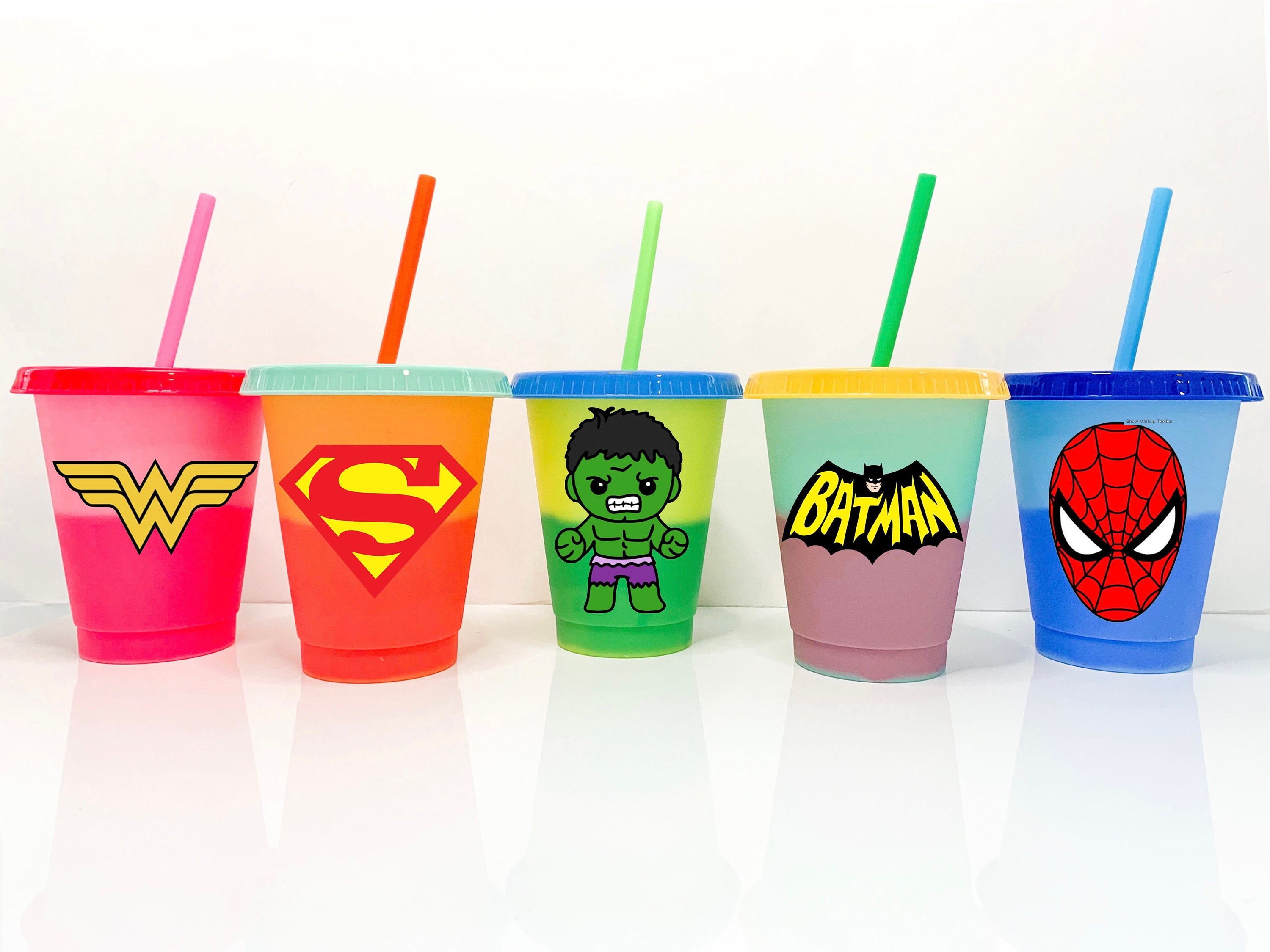 Color Changing Cold Cup - Super Hero Kids Cup - Custom Kids Cup - Sup…