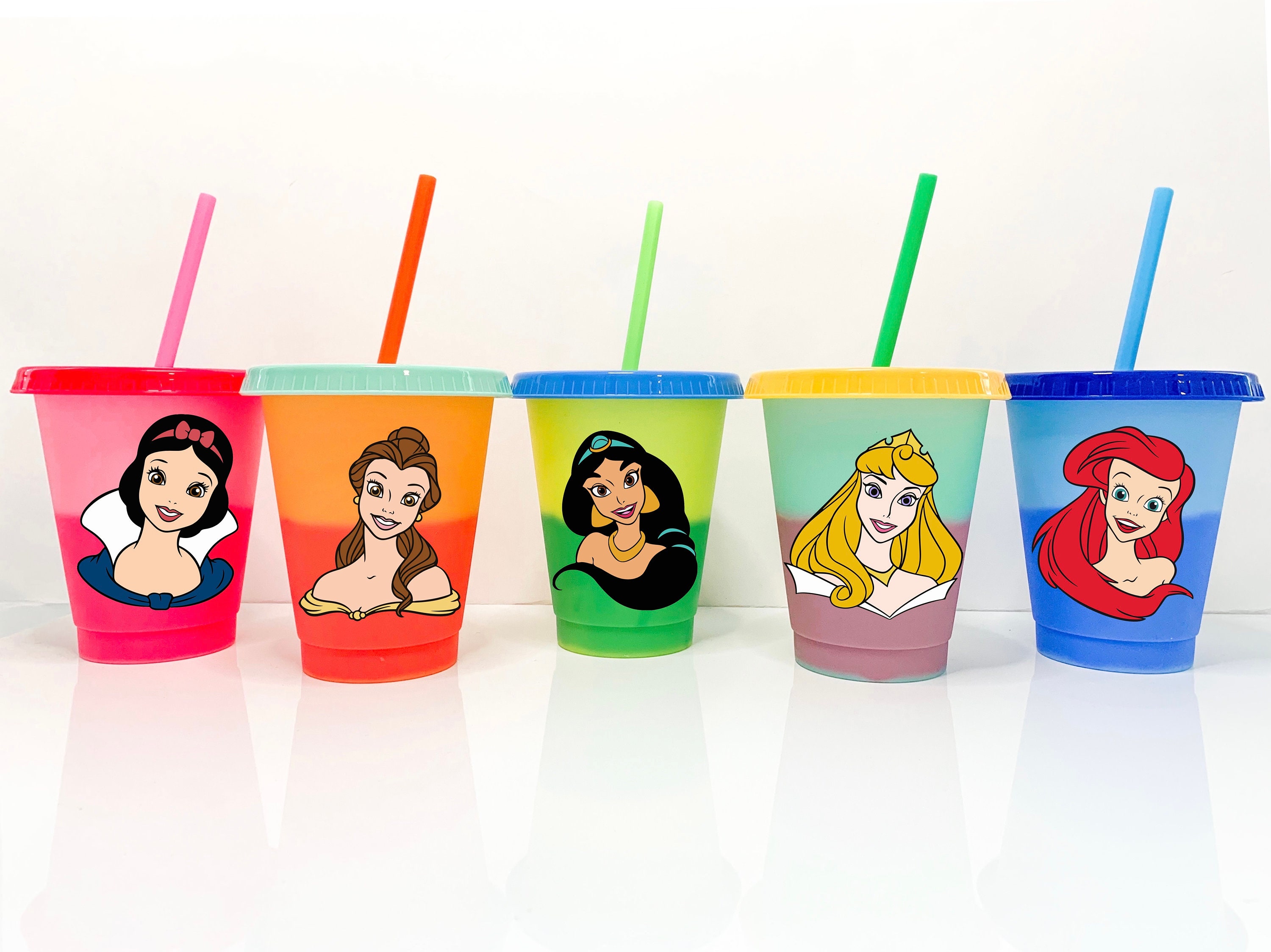 Disney Princess 16.5oz 4pk Plastic Color Change Tumblers -Zak Designs