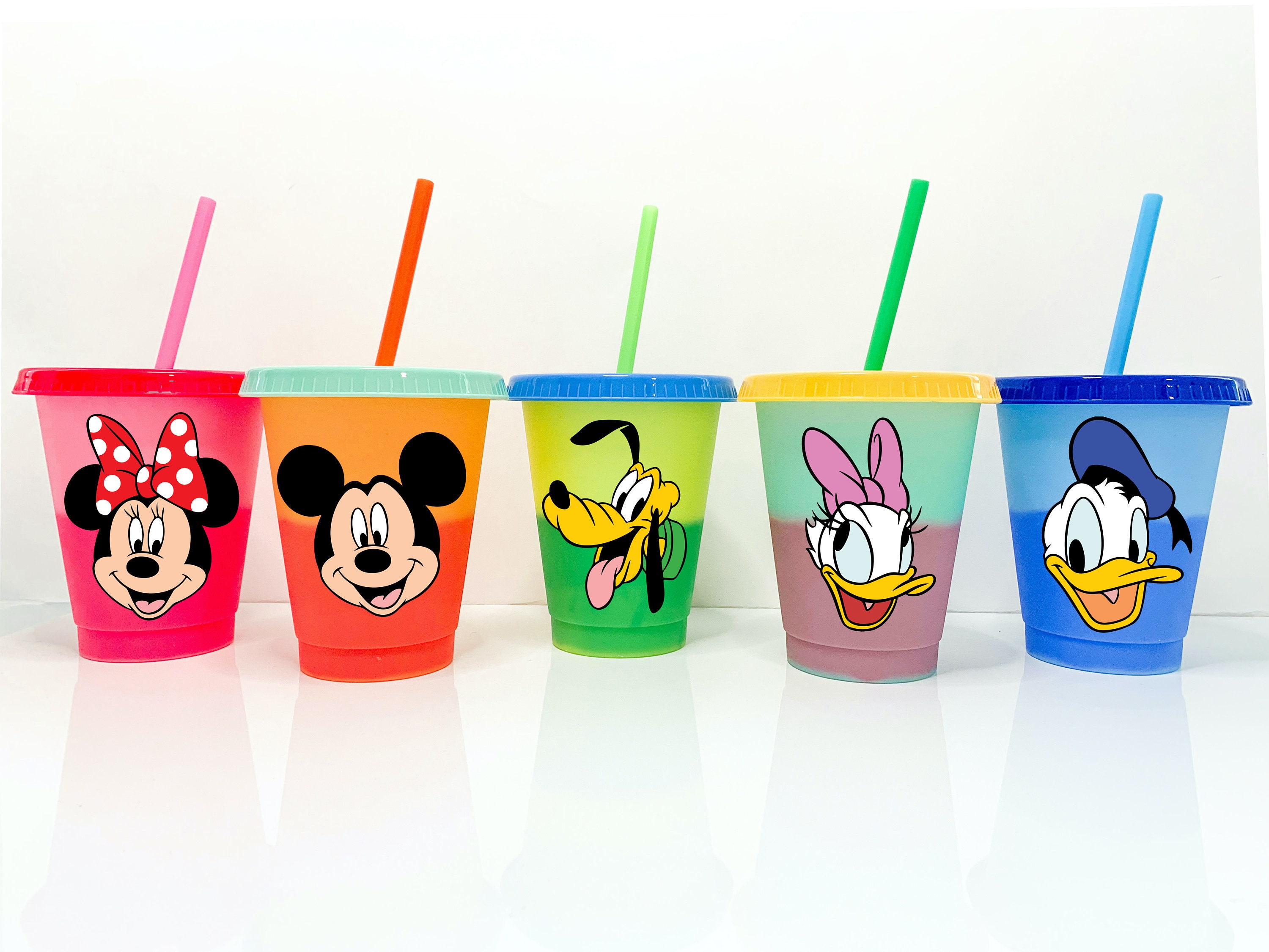 girls Cartoon princess Mickey Minnie Mouse water cups With straw boys disney  student outdoor Drinking water bottle kids gift - Price history & Review
