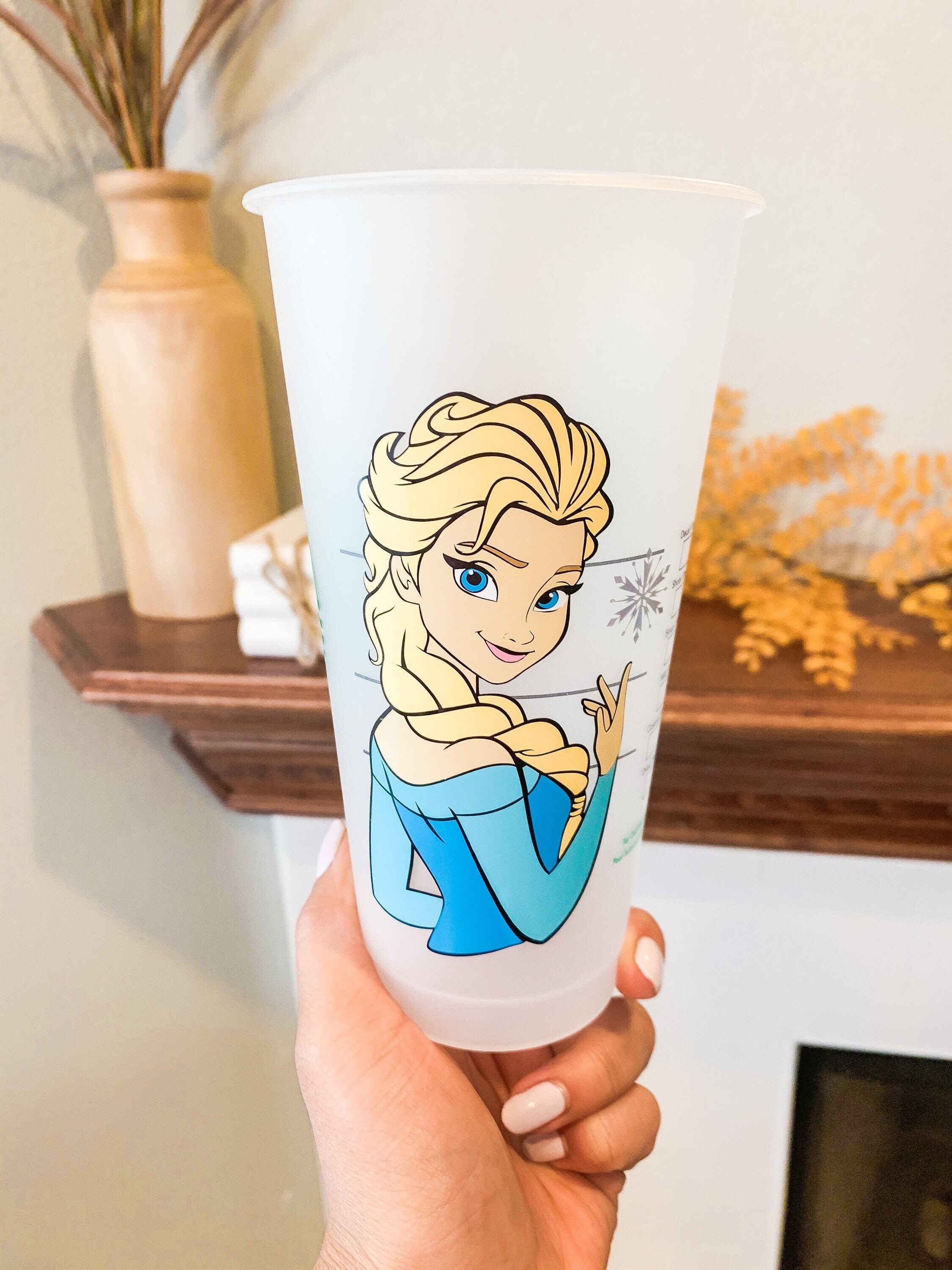 Frozen Cup Elsa Cup Frozen Movie Elsa Starbucks Cup Etsy