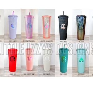 Studded Starbucks Tumblers, Starbucks Tumbler, 24 oz. Studded Tumbler, Studded Cup, Disney Cup, Starbucks Cup, Glow in the Dark, Disney Cups image 1