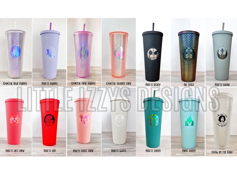 Studded Starbucks Tumblers, Starbucks Tumbler, 24 oz. Studded Tumbler, Studded Cup, Disney Cup, Starbucks Cup, Glow in the Dark, Disney Cups image 1