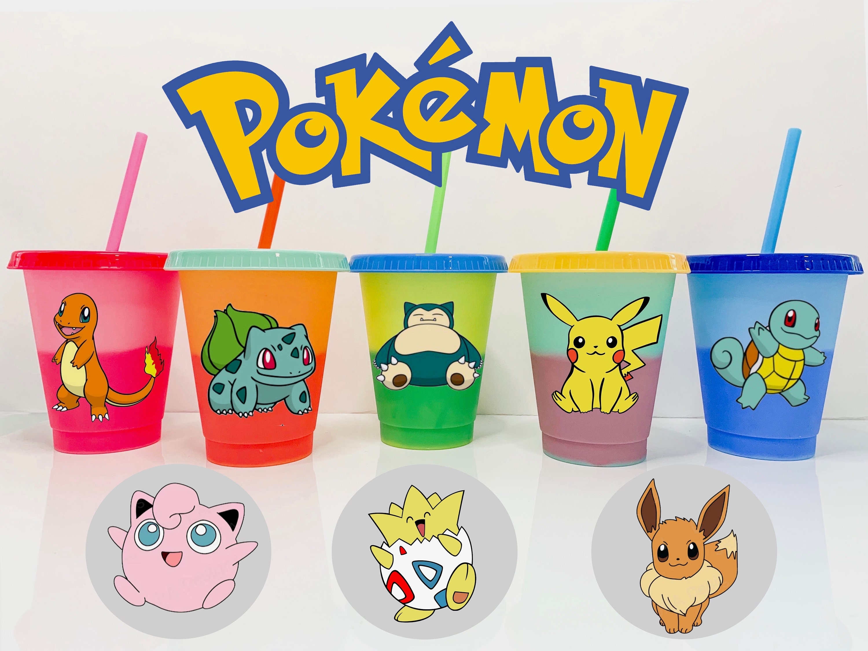 Gobelet en plastique avec paille Pokemon - My Party Kidz