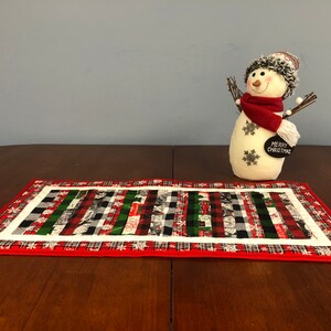 Plaid and Stripes Quilted Christmas Runner