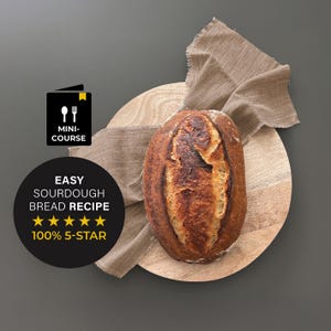 Thermomix, Bread Machine Sourdough Bread Recipe! Bread Maker + No-Knead. Beginner&#39;s Sourdough. Downloadable. Easy. No Discard. Mini-Course!