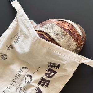 Sourdough Bread Storage Bag Organic Reusable Bread Bag Homemade Bread Box Alternative Go Plastic Free Washable Zero Waste Bread Baking Gift