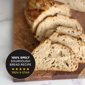 100% Spelt Sourdough Bread Recipe White, Whole Grain/Wholemeal Spelt Flour Options Instant Digital Download Printable Sour Dough Recipe Gift