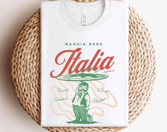 Italian Food Lover's Aesthetic Tee. Pizza! Pasta! Wine! Gelato! T-Shirt