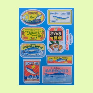 Dose Fisch Riso-Stickerbogen | 18cmx18cm