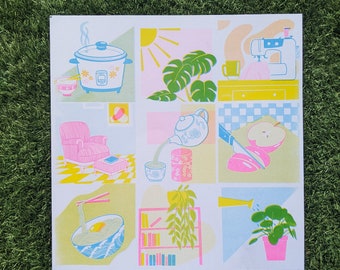 Favourite Things Risograph Print | 11"x11"~