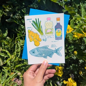 Steamed Fish | Recipe Greeting Card 4.25&quot;x5.5&quot;