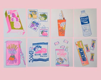 Kewpie Baby Risograph Postcard Variety Pack | 8 Cards!
