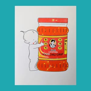 Lao Gan Ma + Kewpie Baby = True Love | 8.5&quot;x11&quot; Risograph Print