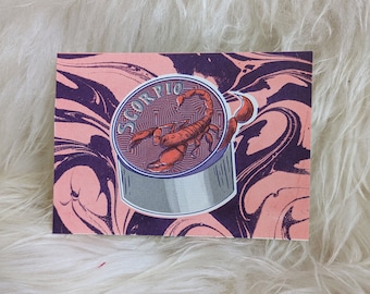 Scorpio Risograph Print | 5"x7"