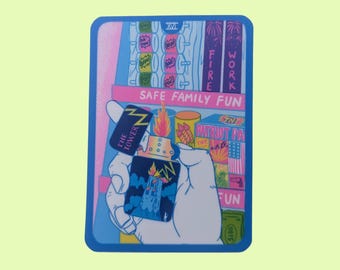 The Tower Waterproof Vinyl Sticker — Cornerstore Tarot | 2.5"x3.5"
