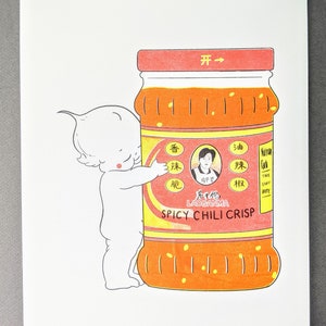 Lao Gan Ma + Kewpie Baby = True Love | 8.5"x11" Risograph Print