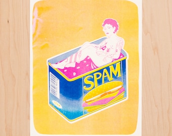 Spam Girlfriend Risograph Print | 11"x14" Risograph Print