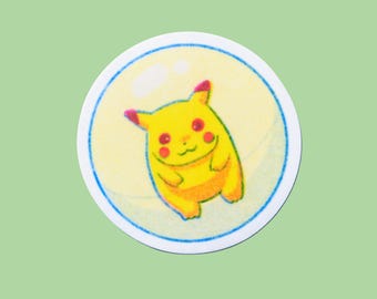 Free Him! Pikachu Bouncy Ball Vinyl Sticker | 2.25"x2.25"~