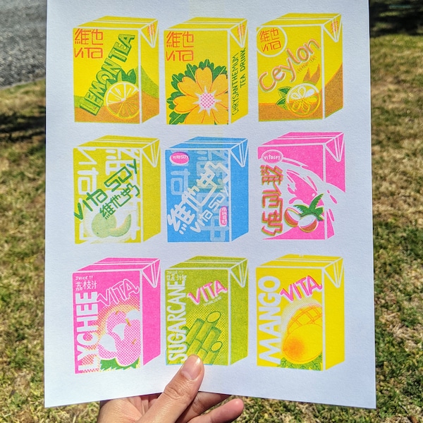 Risograph Vita Tea Drink Print 8"x10.5"