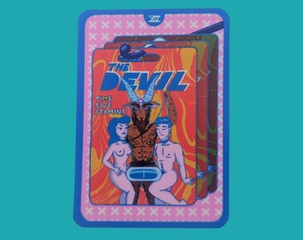 The Devil Waterproof Vinyl Sticker — Cornerstore Tarot | 2.5"x3.5"