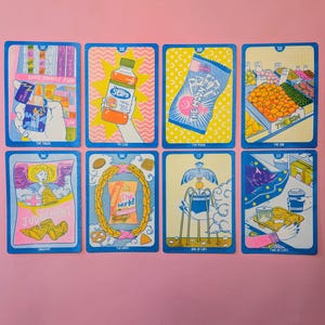 Lot de 3 cartes postales Tarot du coin de la rue | 8 cartes postales en risographie 5 x 7 pouces