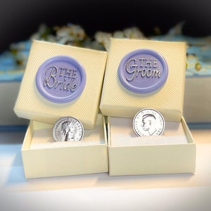 Lucky Sixpence wedding gift, Sixpence in her Shoe, Groom Sixpence, Something old wedding gift , Matching Lucky sixpence for Bride and Groom