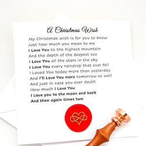 Tarjeta de Navidad para el que amo, Tarjeta para la esposa, para el esposo, para la novia, para el novio, para la pareja, para el prometido, para la tarjeta de Navidad de la prometida