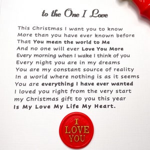 Carte de Noël pour la personne que j'aime, pour femme, pour mari, pour petite amie, pour petit ami, pour partenaire, pour fiancé, pour fiancée
