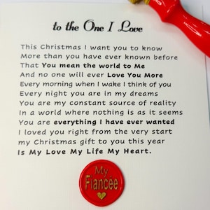 Carte de Noël de fiancée, carte de Noël pour ma fiancée, carte de Noël de fiancée pour ma fiancée