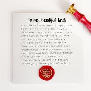 Para mi novia, la tarjeta del día de la boda de la Sra. y la Sra., Love wedding vows ceremonia civil en el día de nuestra boda
