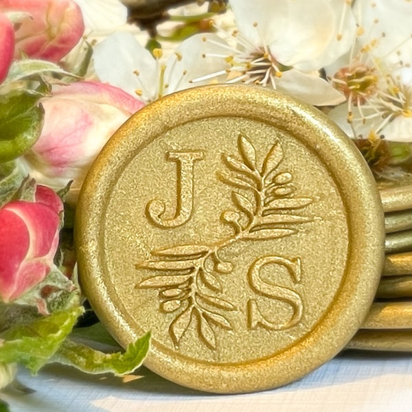 Wedding Wax seal Stickers, Self adhesive peel 'n' stick wax seals personalised with initials, Customized Wax seal stick on seals