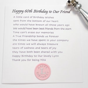 Carte du 60e anniversaire pour notre ami, carte d'anniversaire des meilleurs amis pour le 50e anniversaire, carte personnalisée du 70e anniversaire pour un ami