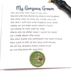 Mi hermoso novio el día de nuestra boda, tarjeta del día de la boda del novio, poema del futuro esposo
