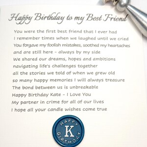 cartão de aniversário para amigo, cartão de aniversário personalizado para melhor amigo, cartão de felicitações com poema de amizade para amigo