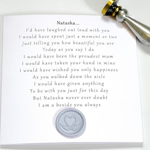 Cartão personalizado para o dia do casamento da noiva do céu, Carta do céu para a noiva