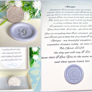 Carte de mariage fille, cadeau de mariage porte-bonheur pour notre fille, carte de mariage personnalisée pour fille, souvenir de six pence dans sa chaussure