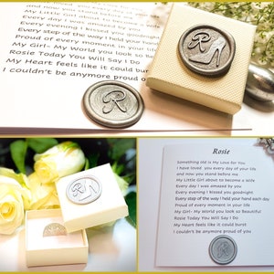 Algo antigo Algo novo Noiva Sixpence da sorte, cartão de casamento para minha filha, para nossa filha no dia do casamento, lembrança personalizada