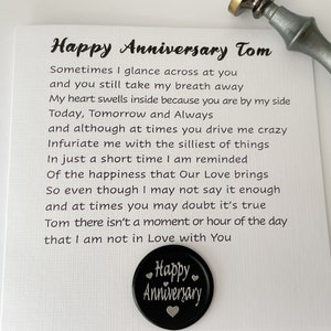 Biglietto per l'anniversario del marito, biglietto personalizzato per l'anniversario di matrimonio per mio marito