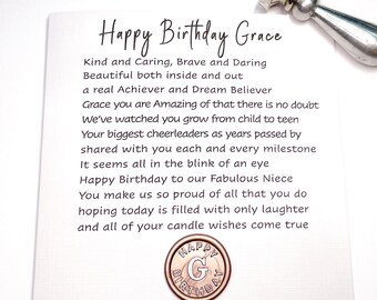 Carte d'anniversaire de nièce, carte personnalisée pour nièce, joyeux anniversaire à notre nièce, poème de carte d'anniversaire de nièce pour ma nièce
