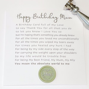 Biglietto di compleanno per la mamma, Buon compleanno a una mamma meravigliosa, Biglietto di compleanno per la mamma, Biglietto di poesia per la mamma di figlia-figlio