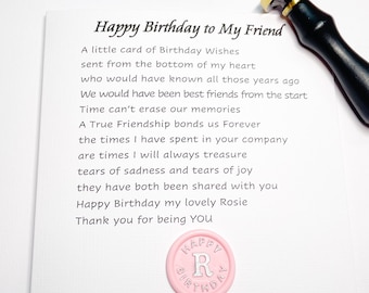 Birthday card for friend, to my friend birthday card,  Personalised card for her, friendship birthday card for him, Bestie card, Best friend