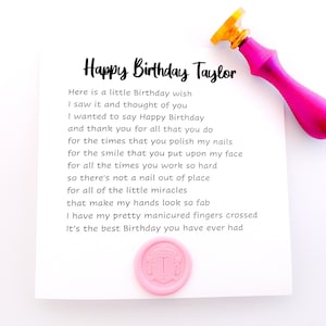 Carte d’anniversaire pour Nail Technician, cartes d’anniversaire manucure, carte nail tech pour elle, cartes personnalisées pour lui, Spa- Salon de manucure merci