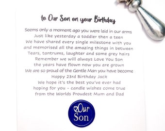 Personalized Birthday Card For Son, Custom Wax Seal