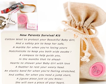 MUMMY TO BE SURVIVAL KIT PINK BOX AND STICKER MUM BABY SHOWER GIFT MUM FAVOUR 