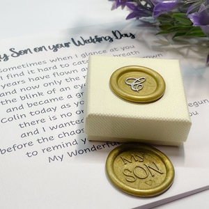 Sposo Lucky Sixpence, biglietto di nozze per figlio, biglietto personalizzato per il giorno delle nozze di mio figlio, per mio figlio nel giorno delle sue nozze, ricordo di mamma e papà