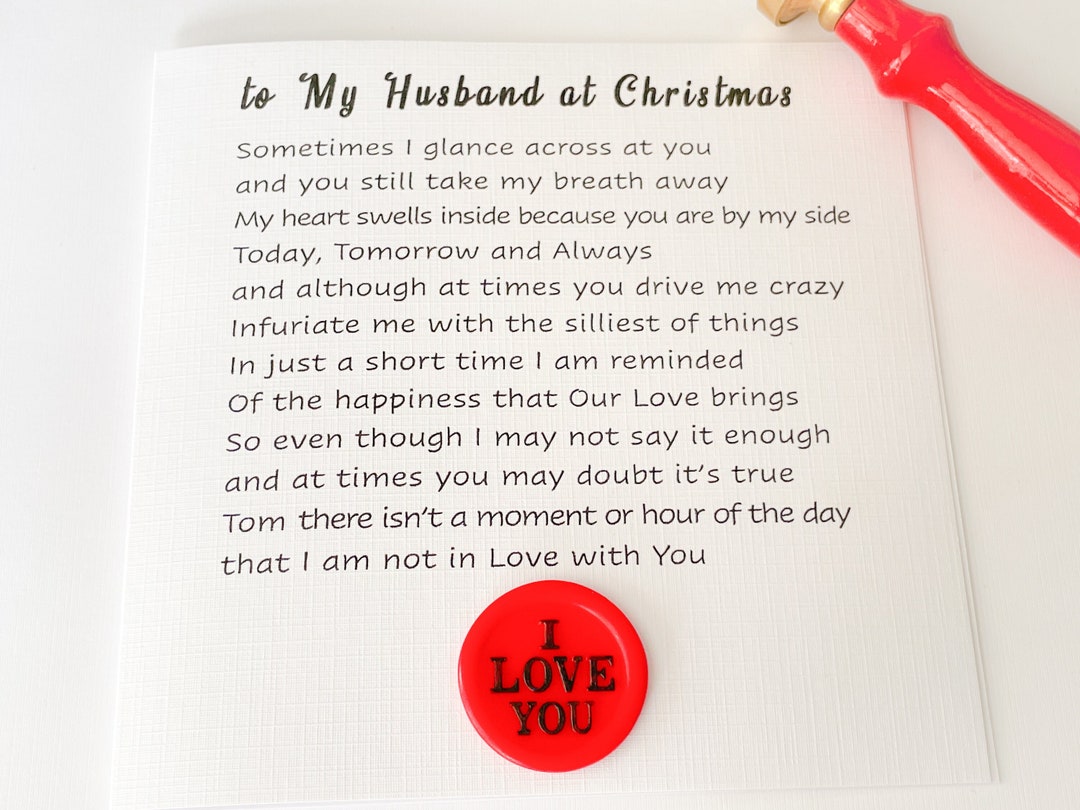 Husband Christmas Card, to My Husband at Christmas, Personalised Xmas