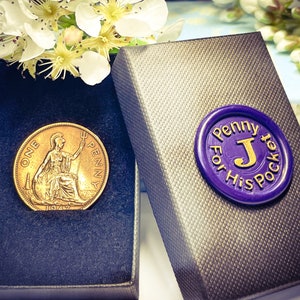 Cadeau personnalisé du marié, Penny pour sa poche, Bonne chance Old Penny, Quelque chose de vieux - quelque chose de nouveau cadeau souvenir de mariage pour le marié