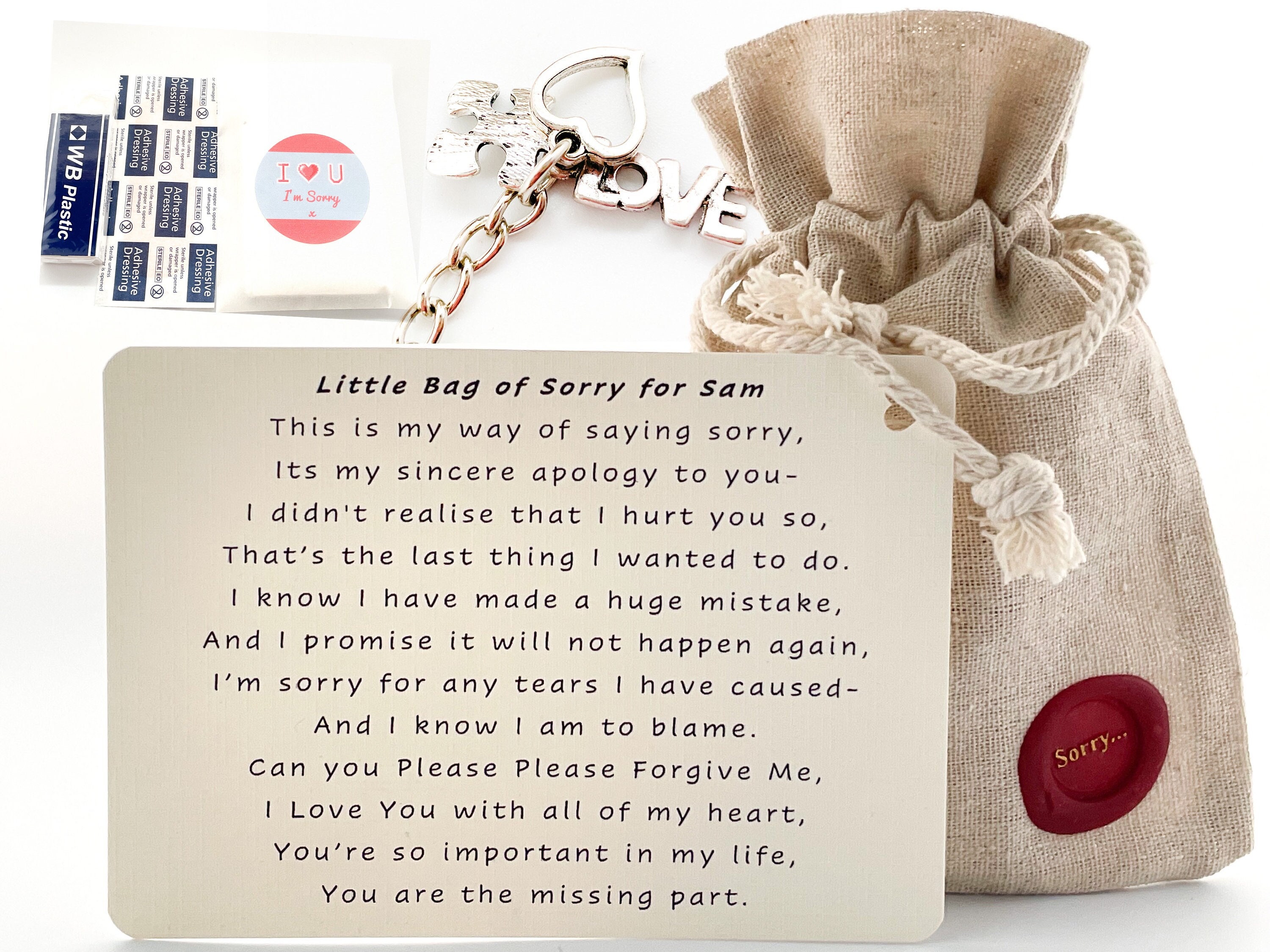 Little Bag Of Sorry Apology Gift I M Sorry Forgive Me Etsy