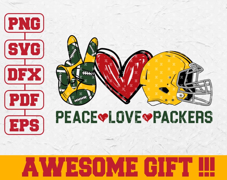Peace Love Packers Football SVG Packers Team SVG Packers ...